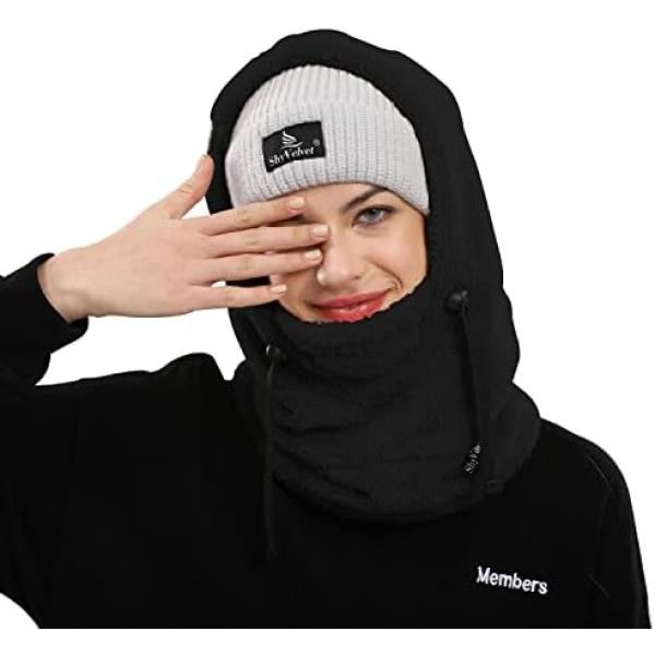 Shy Velvet Balaclava Wind-Resistant Winter Face Mask,Fleece Cold Weather Ski - Image 2