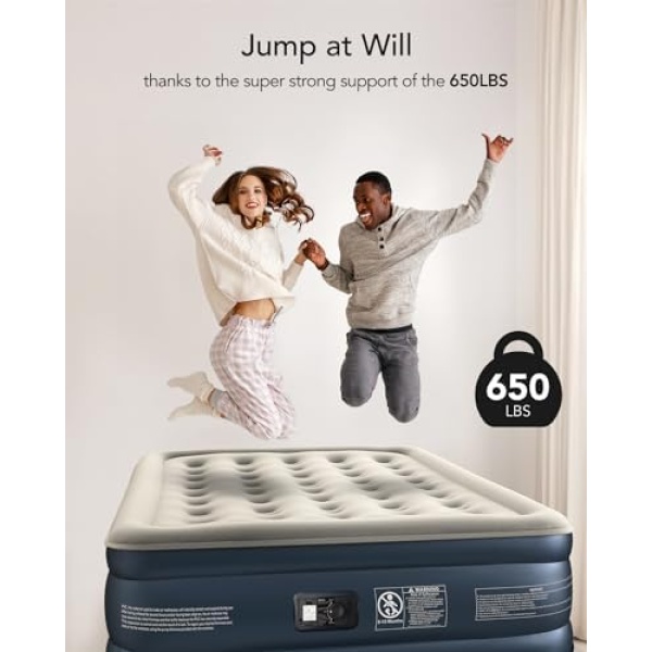 iDOO Luxury Air Mattress Queen with Built in Pump, Double Inflatable Mattress - Image 4