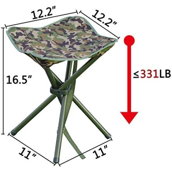 Outdoor Camping Folding Stool Square Slack Chair Lightweight Heavy Duty - Image 2