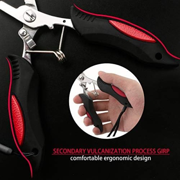 Fishing Pliers Stainless Steel Hook Remover Braid Cutter Rustproof Saltwater Split Ring - Image 3