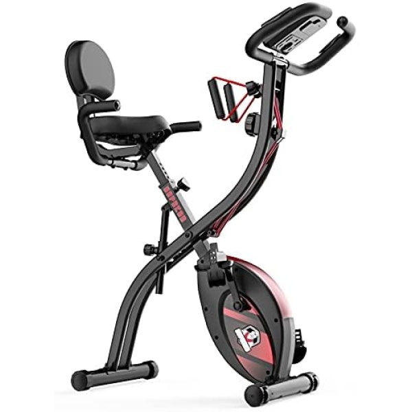 HAPBEAR Folding Exercise Bike, 3 in 1 Mode Magnetic Foldable Stationary Bike