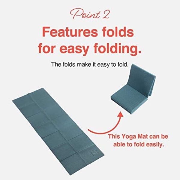 Primasole Folding Yoga Travel Pilates Mat 1/4" Thick. Easy to Carry for Yoga - Image 3