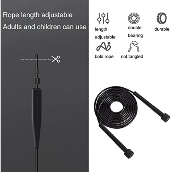 Speed Jump Rope for Men Women and Kids,Tangle Free Fast Skipping Rope Adjustable - Image 6