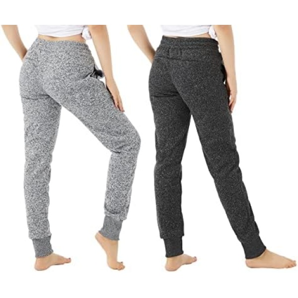 TEX2FIT 2-Pack Joggers for Women with Side Pockets, Rib Cuff Bottoms - Image 3