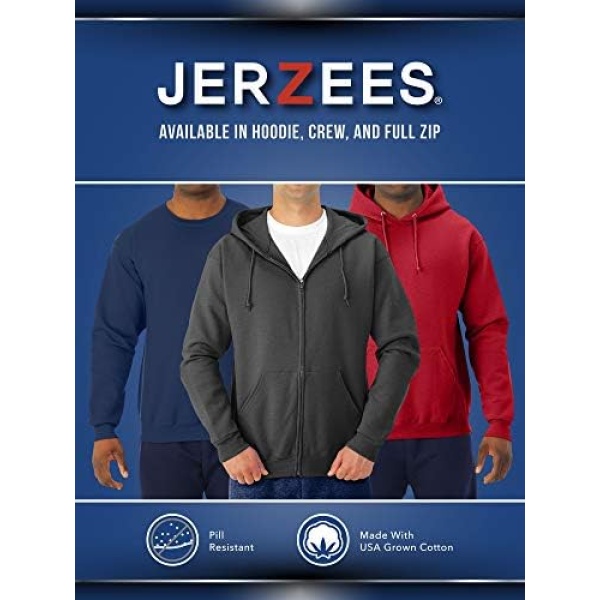 Jerzees Men's Navy Adult Crew Sweatshirt - Image 5