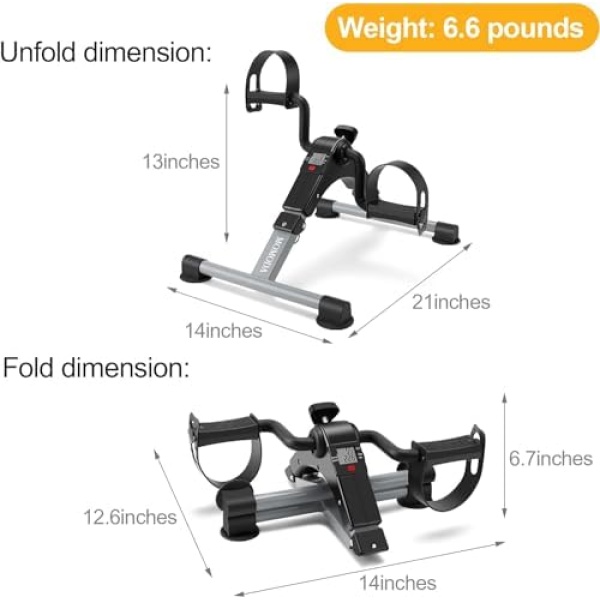 Pedal Exerciser Mini Exercise Bike Low Resistance Leg and Arm Recovery Bike - Image 7