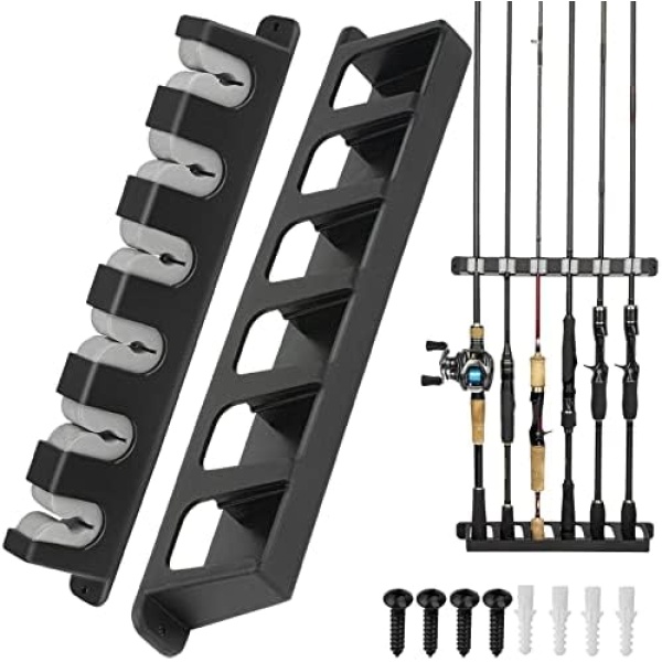 THKFISH Fishing Rod Rack Fishing Rod Holders Wall Mount Vertical/Horizontal Fishing Pole