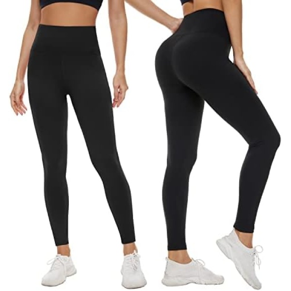 we fleece High Waisted Leggings for Women-Womens Black Workout Leggings Running - Image 2