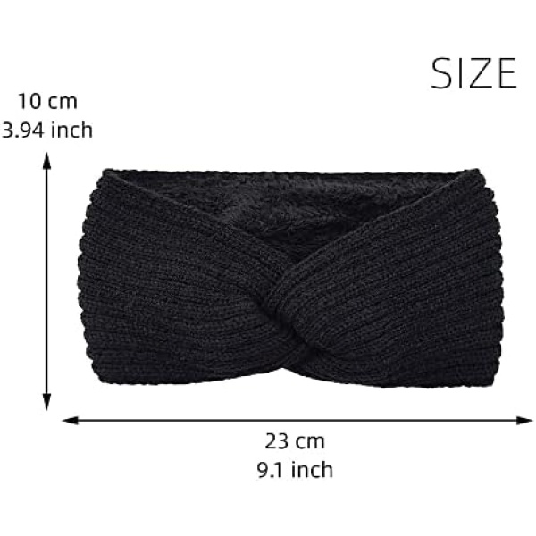 Winter Knit Headbands for Women - Warm Hair Band Bandeau Hiver Femme - Image 2