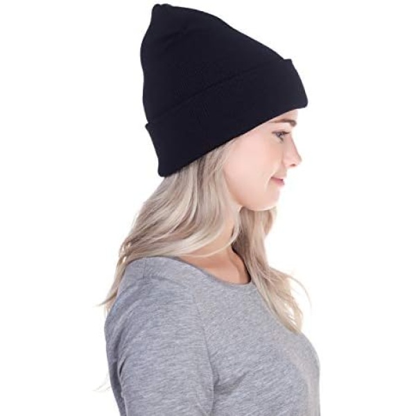 Top Level Beanie Men Women - Unisex Cuffed Plain Skull Knit Hat Cap - Image 7