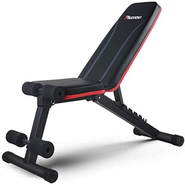 PASYOU Adjustable Weight Bench Full Body Workout Multi-Purpose Foldable Incline