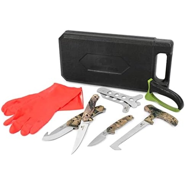 Mossy Oak Hunting Field Dressing Kit - Fixed Blade Full Tang Handle Portable Butcher Game - Image 7