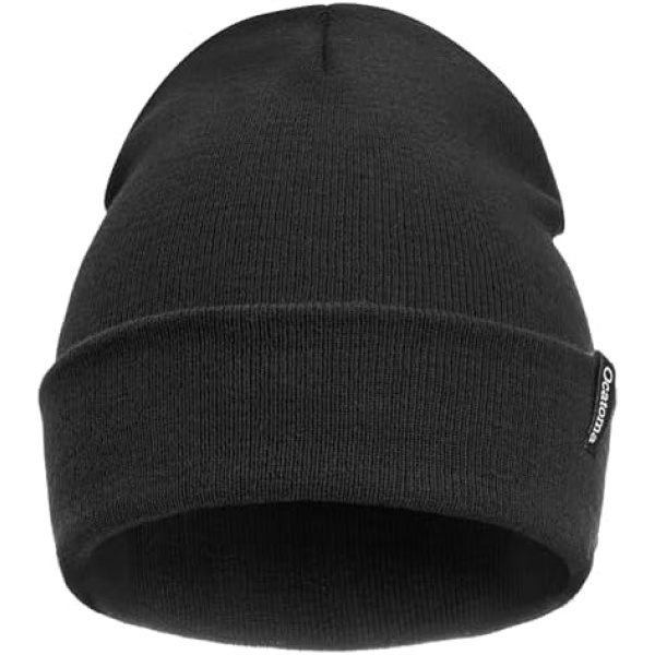 Ocatoma Beanie for Men Women Acrylic Knit Cuffed Slouchy Men's Daily Warm Hat