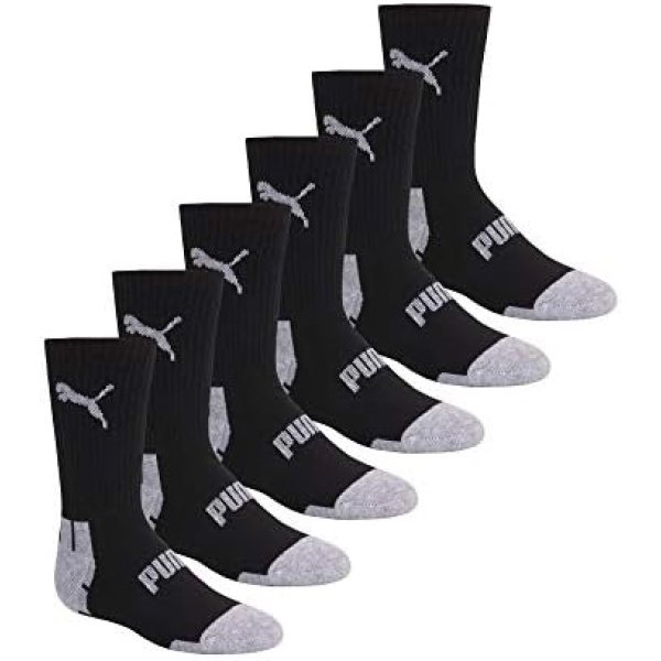 PUMA boys 6 Pack Crew Cut Socks