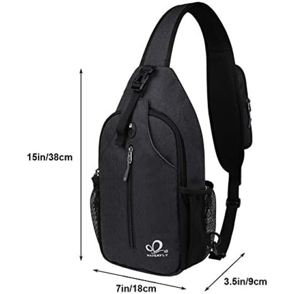 WATERFLY Sling Bag Sling Backpack Crossbody Bag Hiking Daypack - Image 6