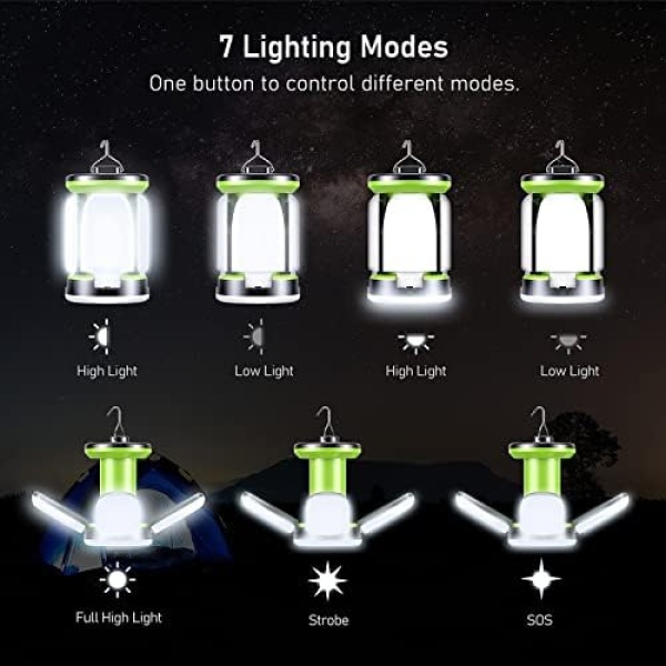 Blukar Camping Lantern Rechargeable,Camping Lights Lamp-7 Light Modes - Image 3