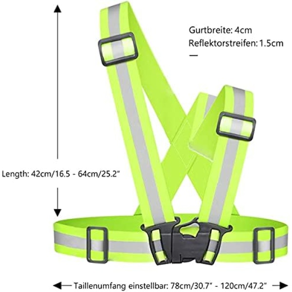 2 Pack Reflective Safety Vests for Cycling Motorcycle, 360° High Vis Reflective - Image 5