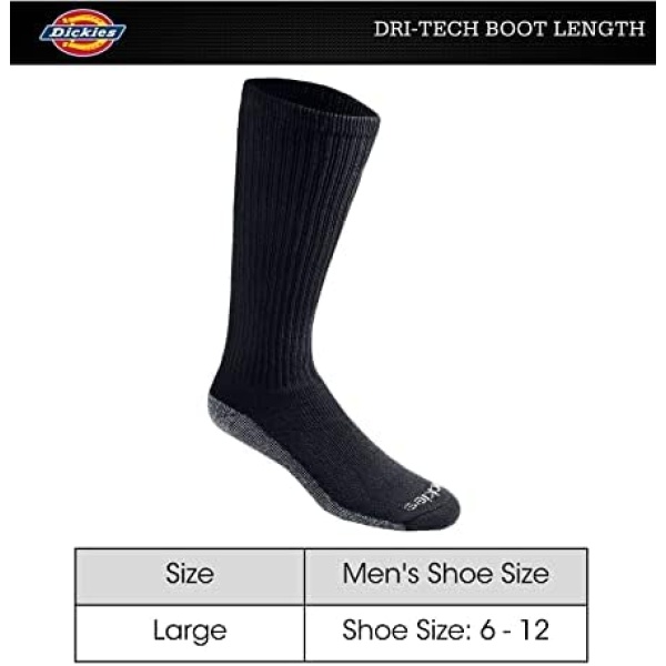 Dickies Men's Multi-Pack Dri-tech Moisture Control Boot-Length Socks - Image 3