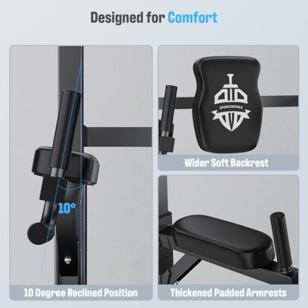 Sportsroyals Power Tower Dip Station Pull Up Bar for Home Gym Strength Training - Image 6