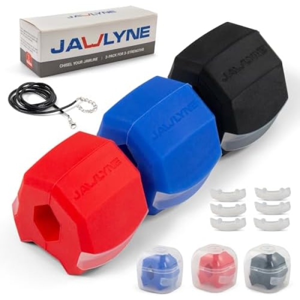 Jawlyne - Jaw Exerciser 3 Pack with 3 Strengths - Jawline Toner & Exerciser