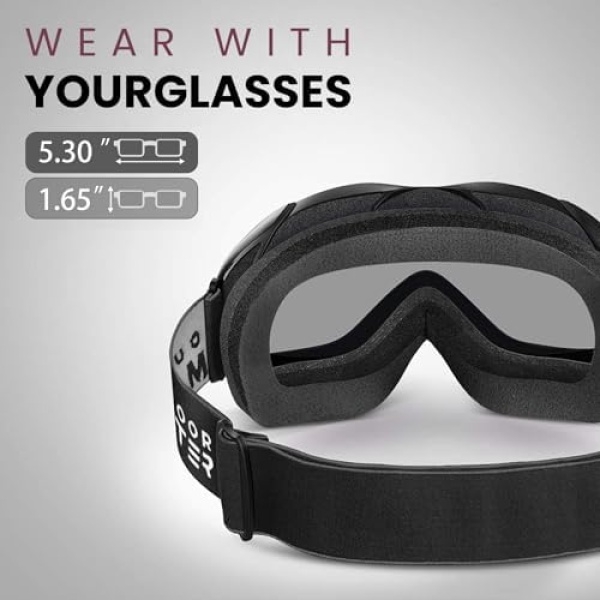 OutdoorMaster OTG Ski Goggles - Over Glasses Ski/Snowboard Goggles - Image 4