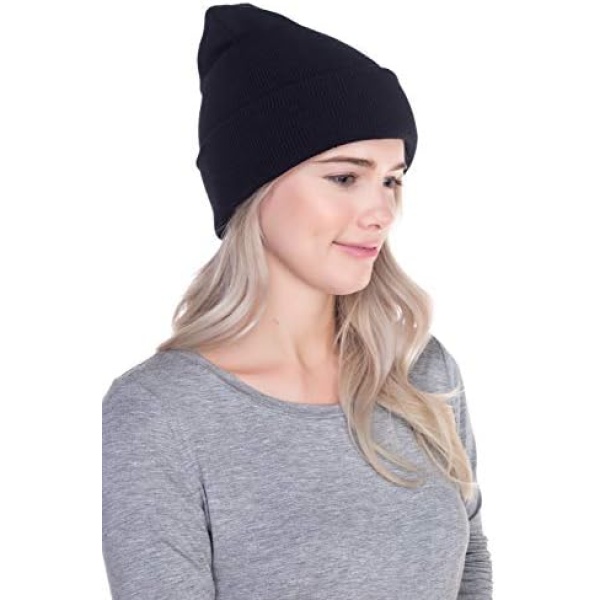 Top Level Beanie Men Women - Unisex Cuffed Plain Skull Knit Hat Cap - Image 3