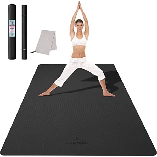 CAMBIVO Large Yoga Mat 183cm x 122cm Wide Exercise Mat & Large Workout Mat