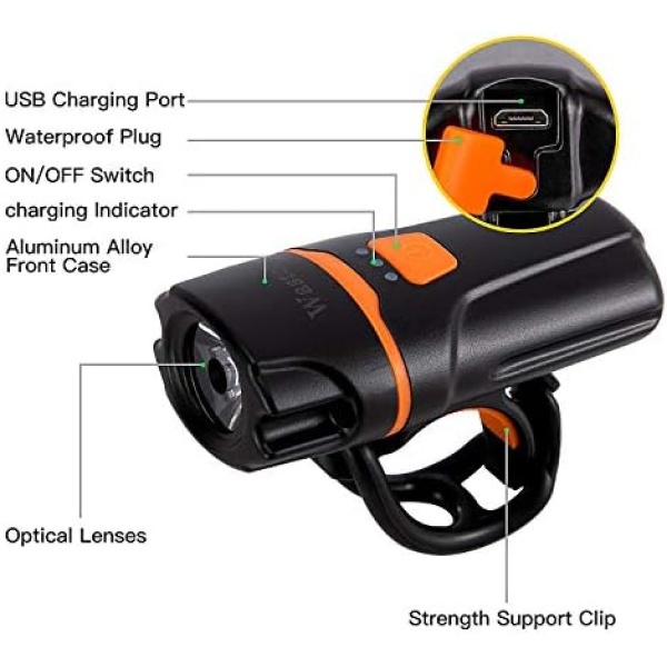 Wastou Bike Lights Super Bright Bike Front Light 1200 Lumen IPX6 Waterproof 6 Modes - Image 3