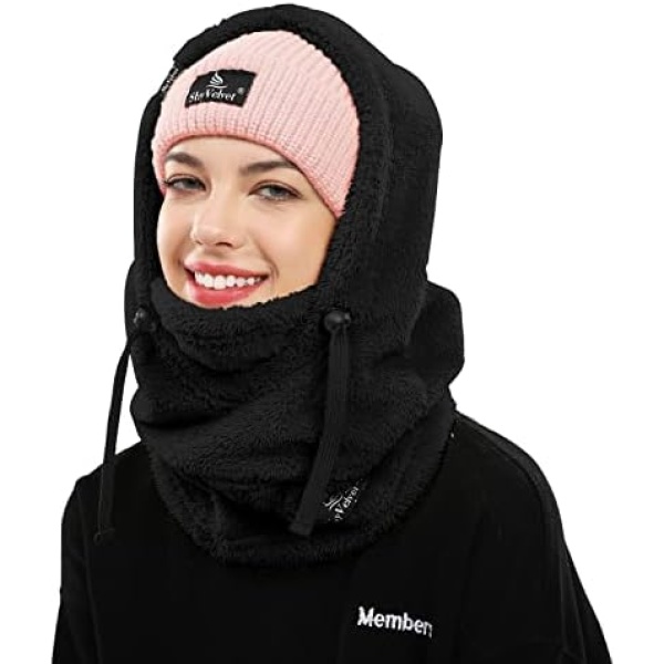 Shy Velvet Balaclava Wind-Resistant Winter Face Mask,Fleece Cold Weather Ski