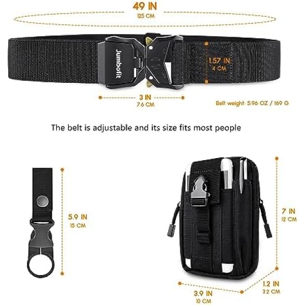 Jumbofit Tactical Belt for Men and Women, Military Work Belt Nylon - Image 4