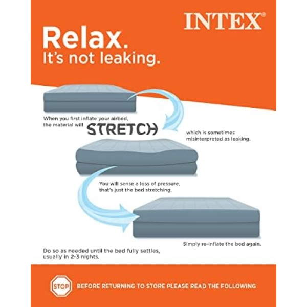 INTEX 64103E Dura-Beam Standard Single-High Air Mattress: Fiber-Tech - Image 4