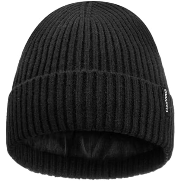 Ocatoma Beanie Hat for Men Women Warm Winter Knit Cuffed Beanie Soft Warm Ski