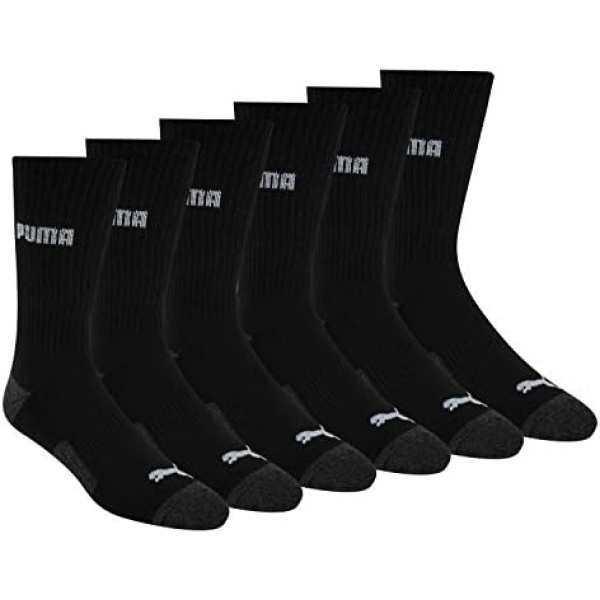 PUMA mens 6 Pack Crew Socks