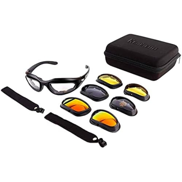 kemimoto Polarized Motorcycle Glasses, Riding Goggles with 4 Lens Kit for Outdoor - Image 6