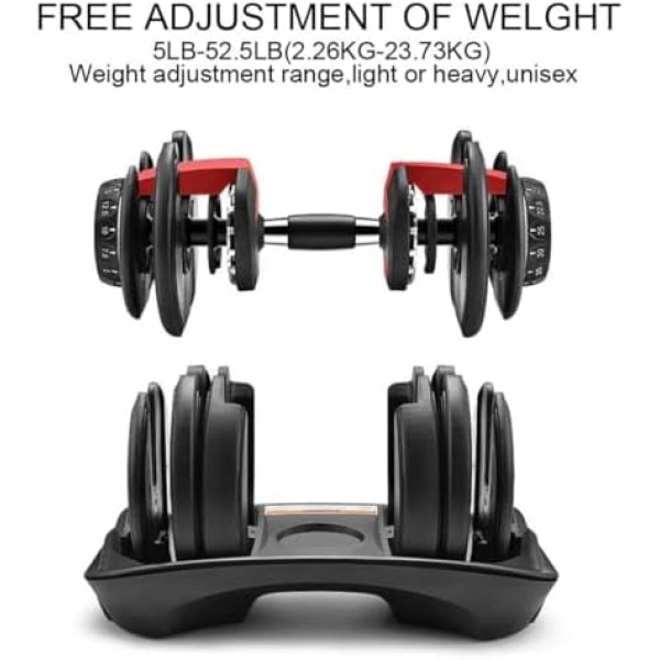 IMFit 5lb-52.5lb Adjustable Dumbbell with Free Hand Grip- Weight adjusts - Image 9