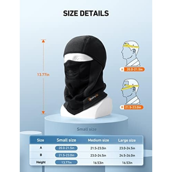 AstroAI Balaclava Ski Mask Winter Fleece Thermal Face Mask for Men Women Warmer - Image 5