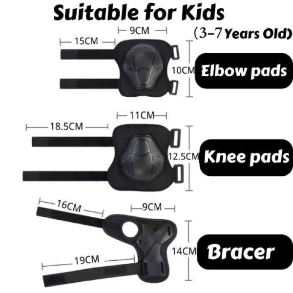 Kids Sports Protective Gear Set,6 PCS Wrist Guard Knee Elbow Pads for Children Protection - Image 2