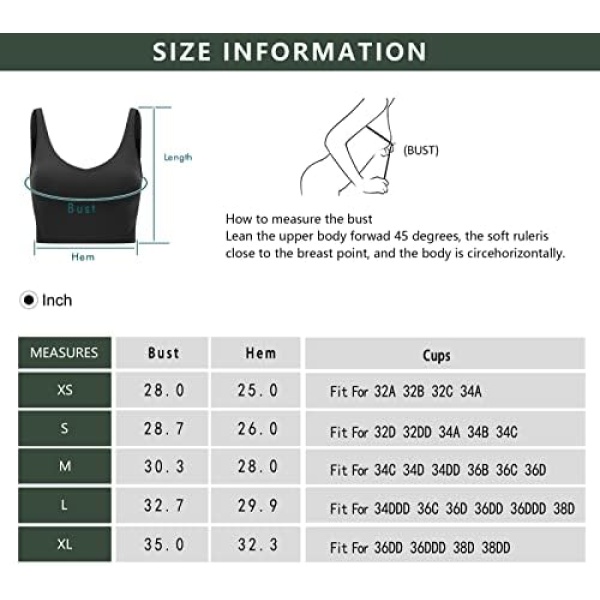 Wjustforu Women Sports Bra Yoga Tank Longline Padded Workout Crop Tank Top - Image 7