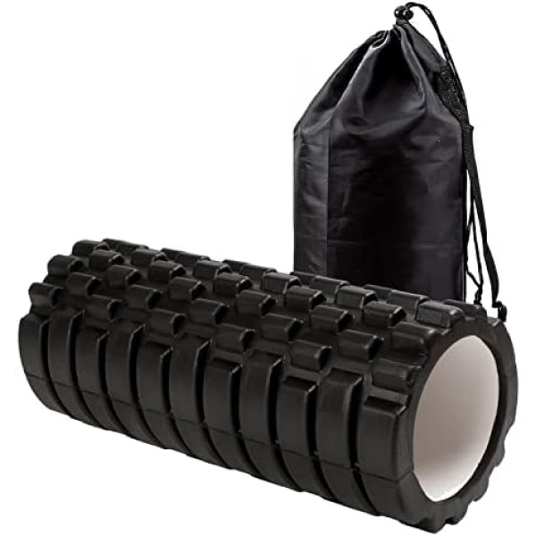 Kunova (TM) 13 Inch Deep Tissue Grid Yoga Fitness Massage Foam Roller (Black)