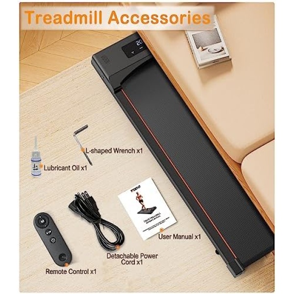 TODO Under Desk Treadmill Portable Walking Pad Treadmill, Quiet Flat Slim - Image 5