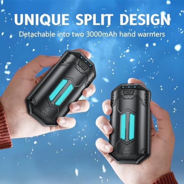 OUTJUT AI Hand Warmers Rechargeable 2 Pack, 6000mAh Electric Hand Warmers - Image 2