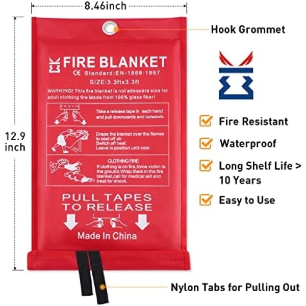 Fire Blanket for Kitchen Home Emergency - Fiberglass Blankets Fire Survival - Image 2