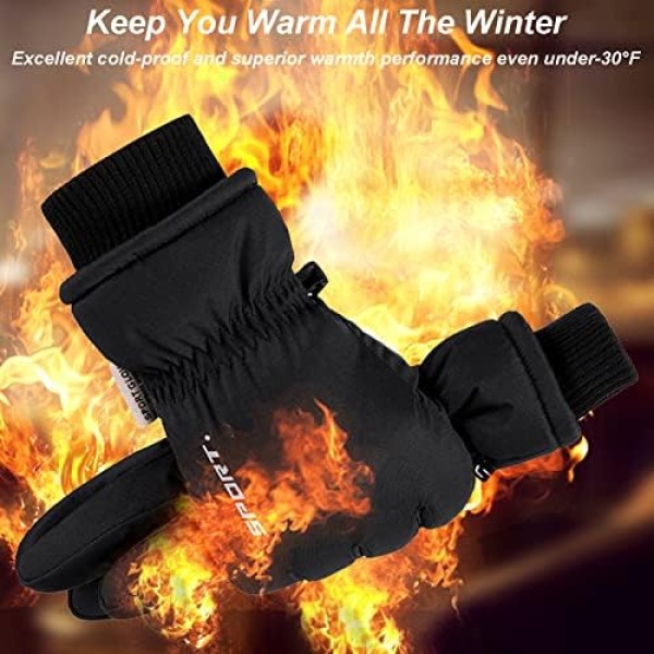 Winter Ski Gloves, Waterproof Thermal Snow Gloves for Men Women - Image 6