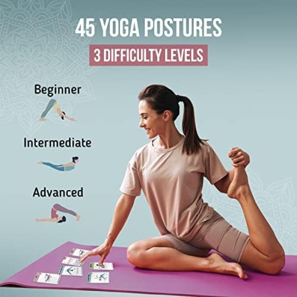 merka Yoga Cards - Yoga Deck Workout Cards 50 Cards Asana Yoga Poses Positions - Image 3