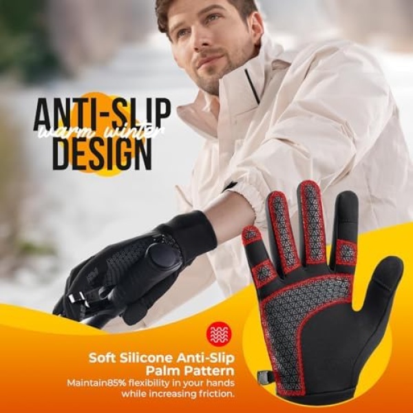 Warm Winter Gloves, Mens Womens Thermal Lightweight Anti-Slip Touchscreen - Image 2