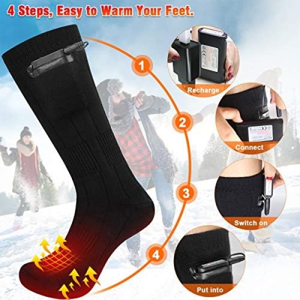 Heated Socks, Double-Sided Electric Socks, 4000mAh Rechargeable Battery - Image 5