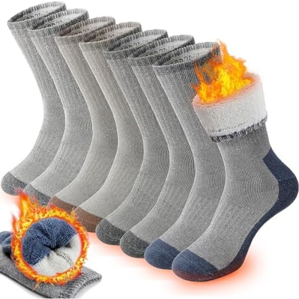 ProEtrade Merino Wool Hiking Socks 4 Pairs for Men & Women Thermal Warm