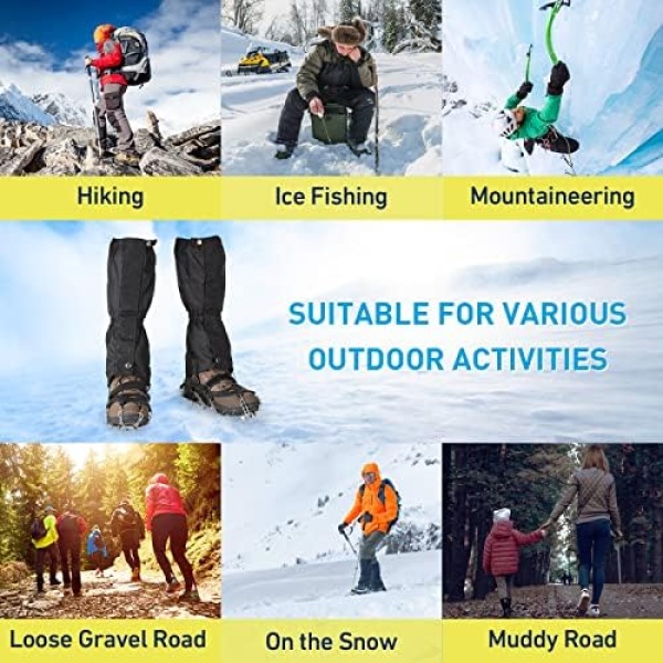 TAYOVSZY Gaiters for Hiking – Waterproof and Breathable Leg Gaiters - Image 5