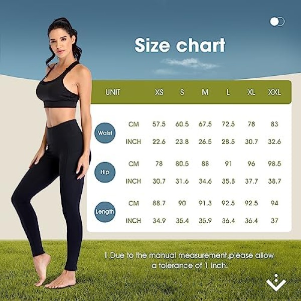 Occffy Leggings for Women High Waist Yoga Pants with Pockets Workout Tummy - Image 5