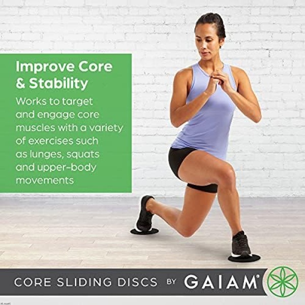 Gaiam Core Sliding Discs - Dual Sided Workout Sliders for Carpet & Hardwood - Image 2